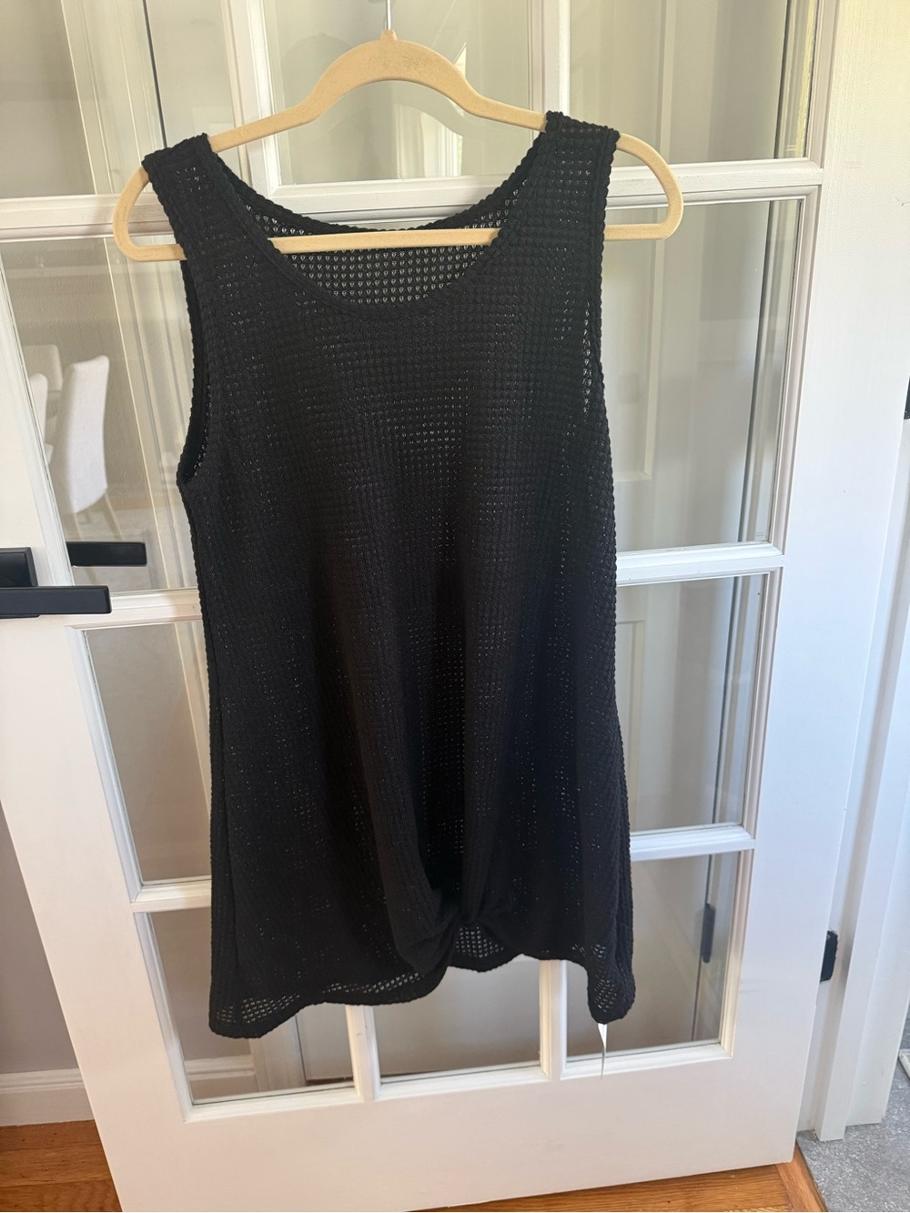 Cupshe Black Crochet Knot-Front Tank Top